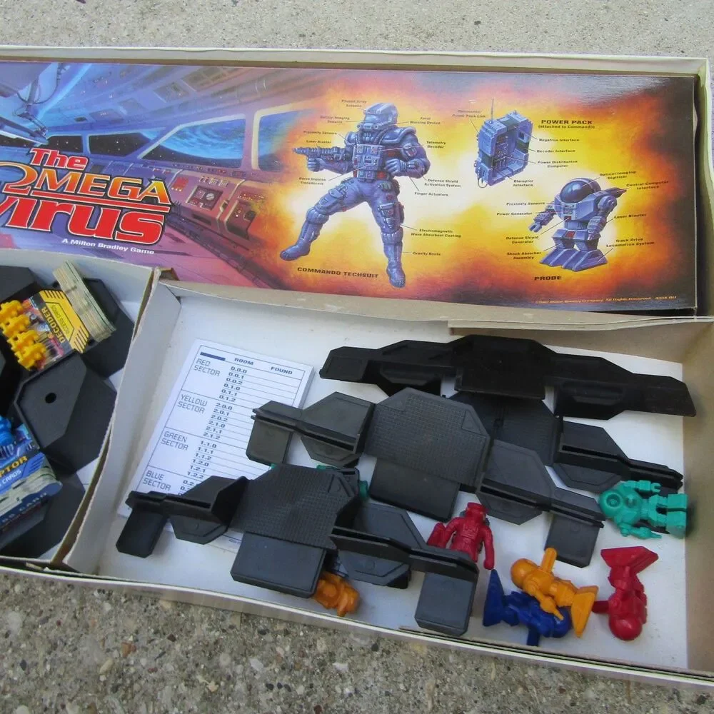 Vintage 1993 Milton Bradley The Omega Virus Talking Electronic Board Game MB